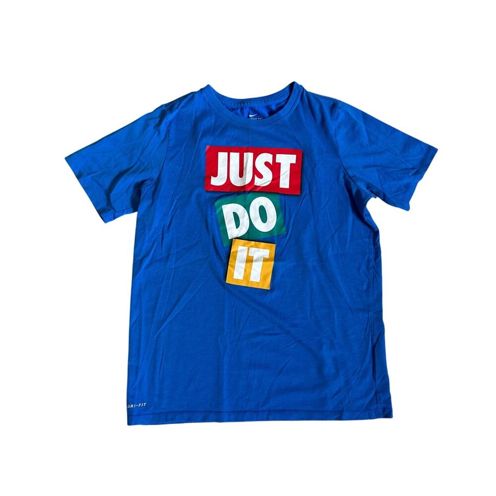 🇺🇸 Nike Dri Fit "Just Do It" Kids tshirt, , Blue, red, yellow, Size XL